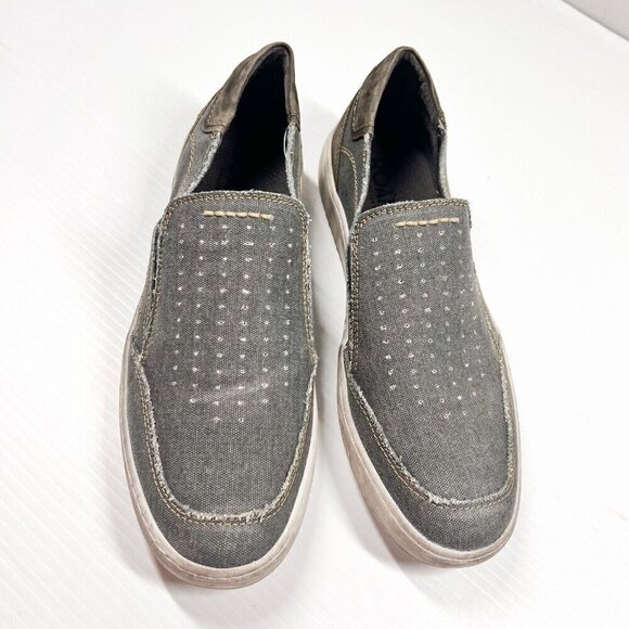 Roan by BEDSTU Gray Casual Kayson Leather Slip On Canvas Shoes Mens Size 10.5 - Picture 3 of 11